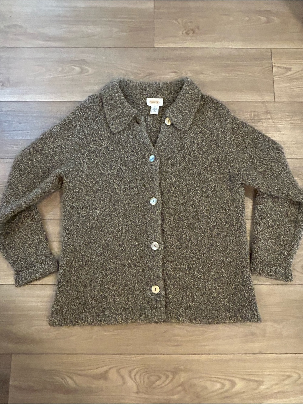 Vintage Talbots 95% Wool Boucle Cardigan Sweater Made in Italy M
